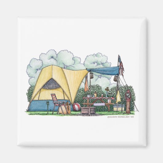 Dome Zelt Camper Camping Magnete Magnet (Vorne)