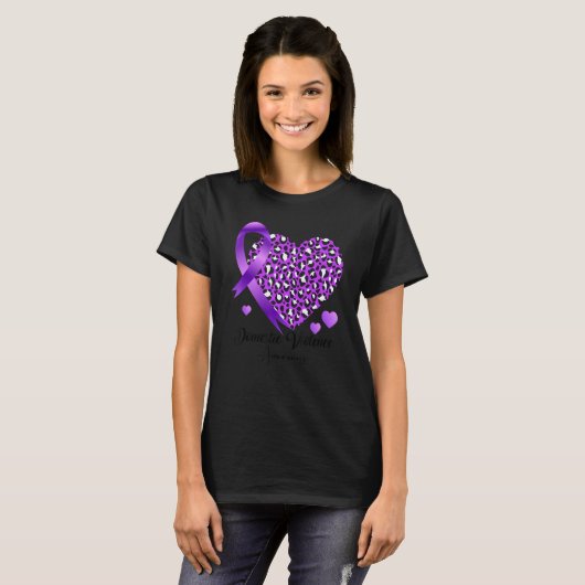 Domestic Violence Awareness Heart Leopard Purple r T-Shirt (Vorne ganz)