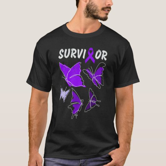 Domestic Violence Awareness purple butterflies Sur T-Shirt (Vorderseite)