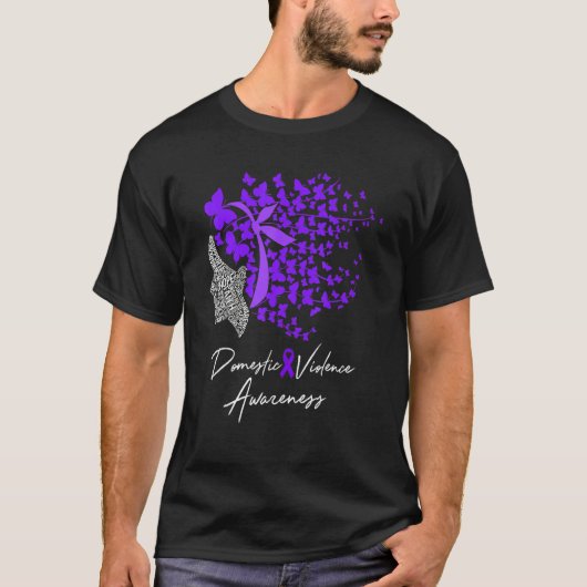 Domestic Violence Awareness Purple Butterflies T-Shirt (Vorderseite)
