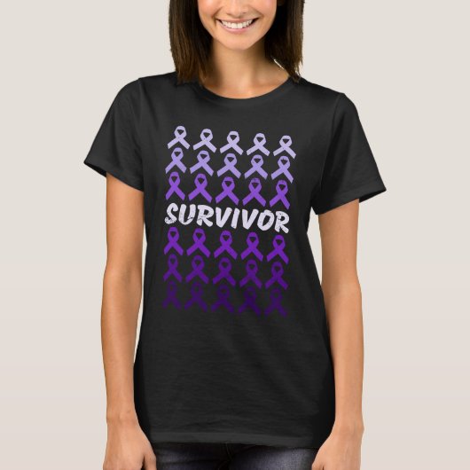 Domestic Violence Awareness Survivor purple ribbon T-Shirt (Vorderseite)