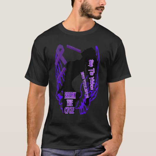 Domestic Violence Awareness Woman Wing Survival St T-Shirt (Vorderseite)