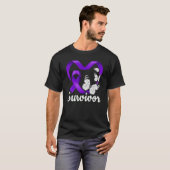 Domestic Violence Survivor purple heart butterflie T-Shirt (Vorne ganz)