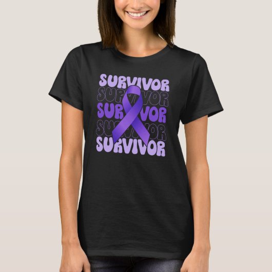 Domestic Violence Survivor purple ribbon T-Shirt (Vorderseite)