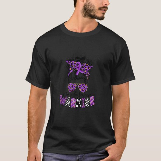 Domestic Violence Warrior Ribbon Purple Awareness T-Shirt (Vorderseite)