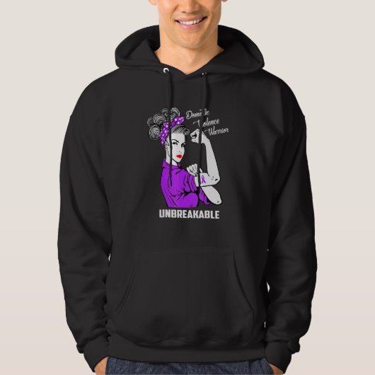Domestic Violence Warrior Unbreakable Awareness Hoodie (Vorderseite)