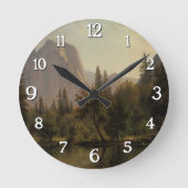 Domgestein, Yosemitetal Albert Bierstadt Runde Wanduhr (Vorderseite)