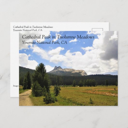 Domgipfel in Tuolumne Meadows, Yosemite, CA P Postkarte (Vorne/Hinten)