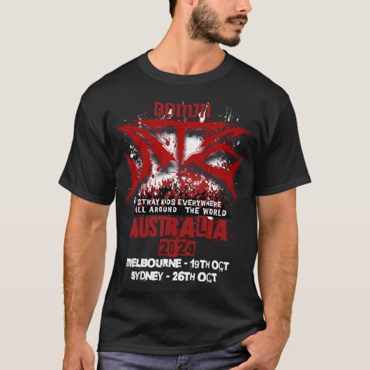 Domin-Ate Tour Australia 2024 Dunkel T-Shirt (Vorderseite)