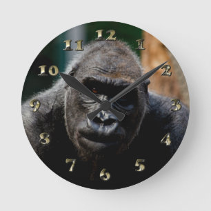 Dominant Primate Gorilla Ape Runde Wanduhr