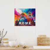 Dominante Rom - Abstrakte Kunstdruckerei Poster (Küche)