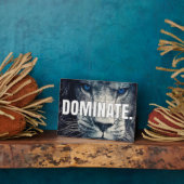 Dominate - Lion Motivierend Fotoplatte (Seite)