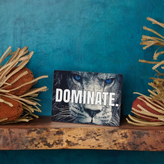 Dominate - Lion Motivierend Fotoplatte (Seite)