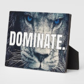 Dominate - Lion Motivierend Fotoplatte (Seite)