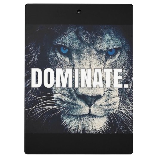 Dominate - Lion Motivierend Klemmbrett (Rückseite)