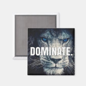 Dominate - Lion Motivierend Magnet (Vorderseite/Rückseite)