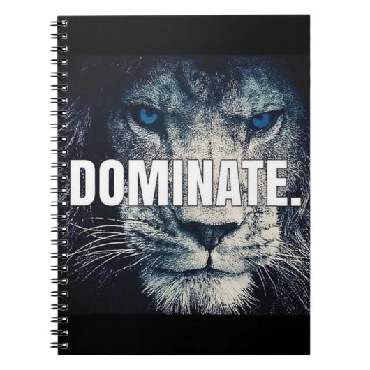 Dominate - Lion Motivierend Notizblock (Vorderseite)