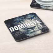 Dominate - Lion Motivierend Untersetzer (Linke Seite)