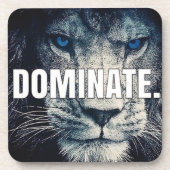 Dominate - Lion Motivierend Untersetzer (Vorderseite)