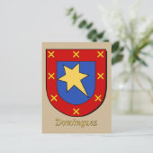 Dominguez Ancestral Heraldic Shield Postkarte (Stehend Vorderseite)
