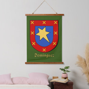 Dominguez Ancestral Heraldic Shield Wandteppich Mit Holzrahmen