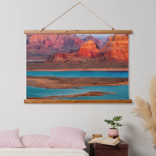 Dominguez Butte & Lake Powell, Utah Wandteppich Mit Holzrahmen (Schlafzimmer)