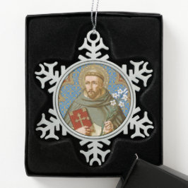 Dominic de Guzman (BK 011) Schneeflocken Zinn-Ornament