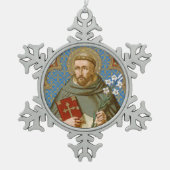 Dominic de Guzman (BK 011) Schneeflocken Zinn-Ornament (Vorderseite)