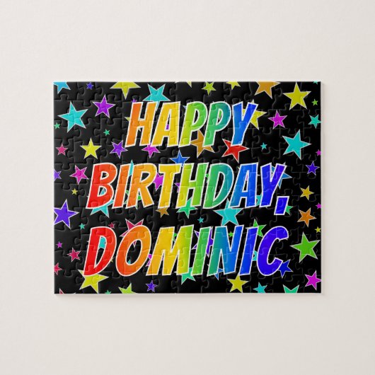 "DOMINIC" First Name, Fun "HAPPY BIRTHDAY" Puzzle (Horizontal)