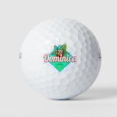 Dominica Caribbean Retro Vacation Vintage Insel Golfball (Vorderseite)
