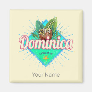 Dominica Caribbean Retro Vacation Vintage Insel Magnet