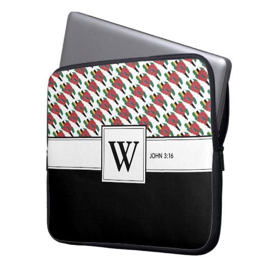 DOMINICA Christlich Scripting Laptop Monogramm Laptopschutzhülle (Vorderseite Links)