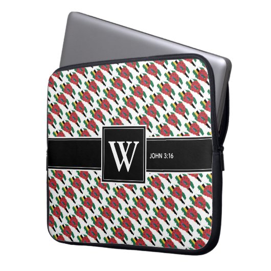 DOMINICA Christlich Scripting Monogram-Notebook Laptopschutzhülle (Vorderseite Links)
