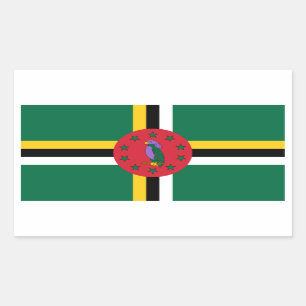 Dominica/Dominikanische Flagge Rechteckiger Aufkleber