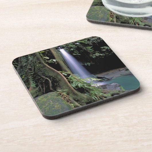 Dominica, Emerald Pool, Wasserfall. Getränkeuntersetzer (Linke Seite)