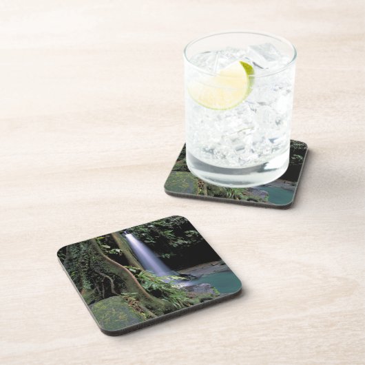 Dominica, Emerald Pool, Wasserfall. Getränkeuntersetzer (Rechte Seite)