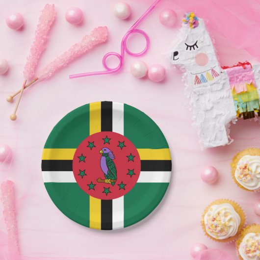 Dominica-Fahne Pappteller (Party)