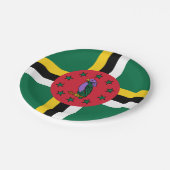Dominica-Fahne Pappteller (Schrägansicht)