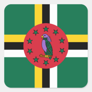 Dominica-Fahne Quadratischer Aufkleber