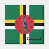 Dominica Flag & Amerika Urlaubs- und Sportfans Magnet (Vorne)