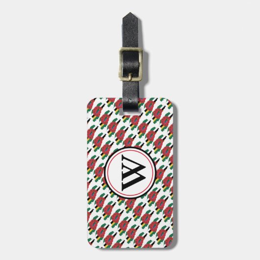 DOMINICA FLAG Anpassbare Monogramm Gepäckanhänger (Vorderseite vertikal)