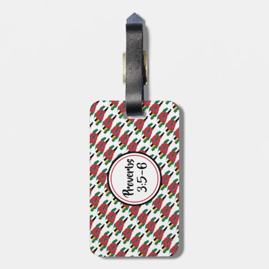 DOMINICA FLAG Anpassbare Monogramm Gepäckanhänger (Rückseite vertikal)