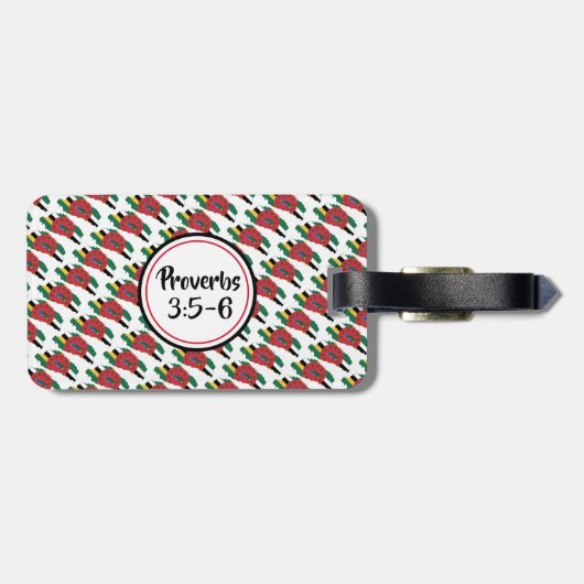 DOMINICA FLAG Anpassbare Monogramm Gepäckanhänger (Rückseite horizontal)