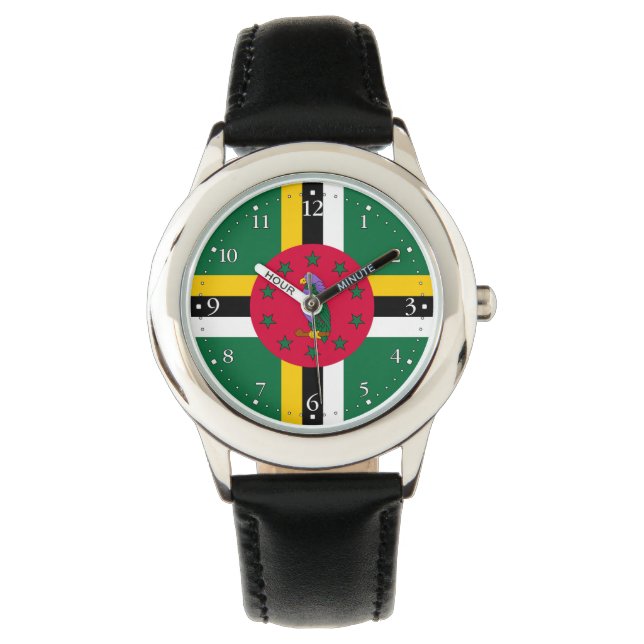 Dominica Flag Armbanduhr (Vorderseite)