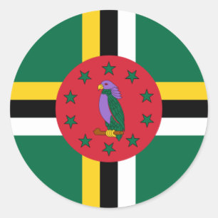 Dominica-Flag-Aufkleber Runder Aufkleber