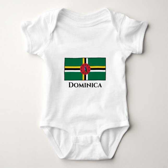 Dominica Flag Baby Strampler (Vorderseite)