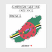 Dominica Flag Charming Patriotic Karte Aufkleber (Blatt)