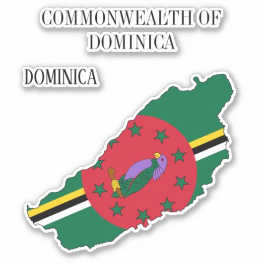 Dominica Flag Charming Patriotic Karte Aufkleber (Vorderseite)