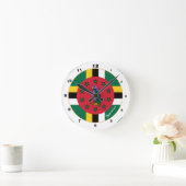 Dominica Flag & Dominica trendy fashion /design Runde Wanduhr (Zuhause)