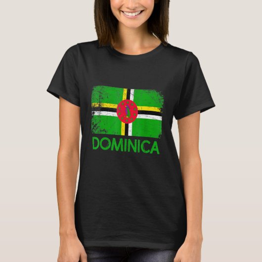 Dominica Flag    Dominican Flag Vintage T-Shirt (Vorderseite)